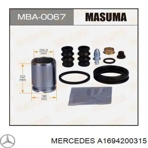 Купити A1694200315 Mercedes Скоба супорту переднього