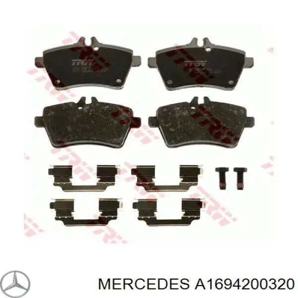 Купити A1694200320 Mercedes Колодки гальмівні передні, дискові