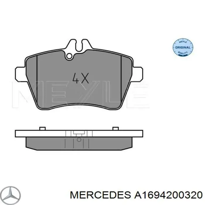 Гальмівні колодки Mercedes A1694200320 ціна, від 28.22 USD