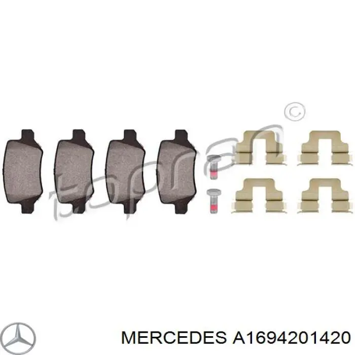 Купити A1694201420 Mercedes Задні колодки