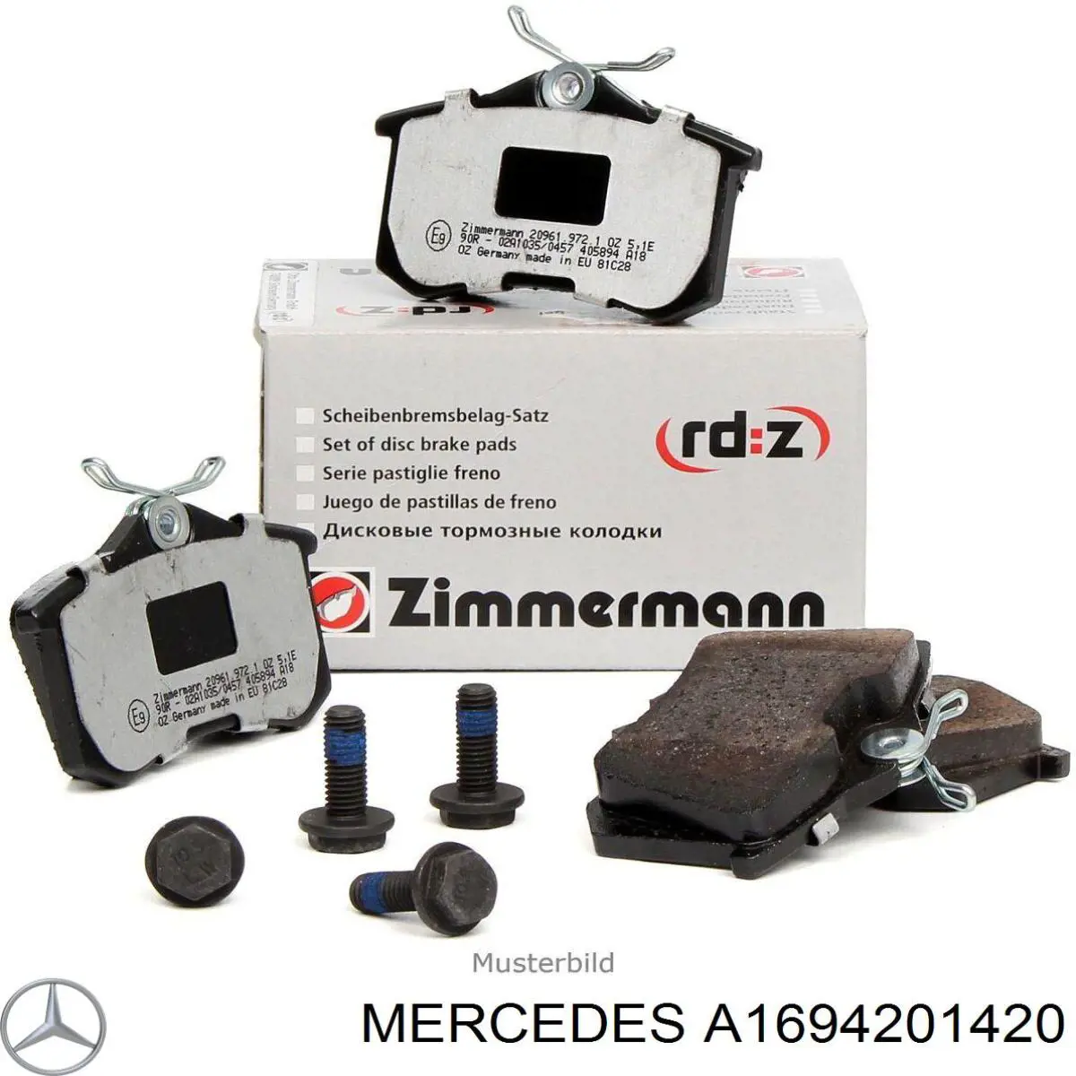Задні гальмівні колодки A1694201420 Mercedes