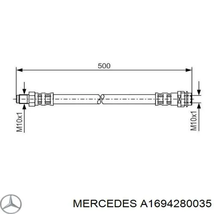 A1694280035 Mercedes шланг гальмівний передній