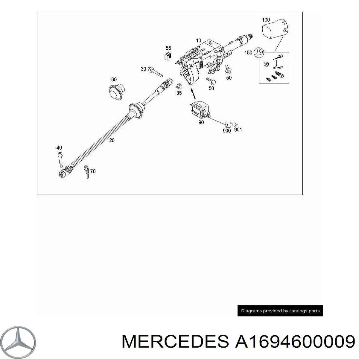 Вал рульової колонки, нижній Mercedes A1694600009 ціна, від 112.49 USD