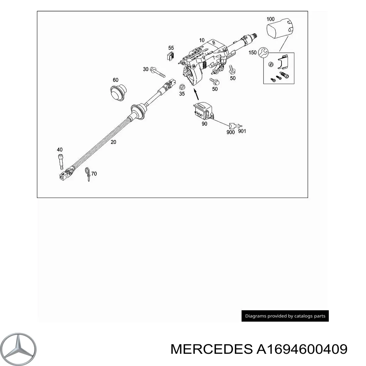 Вал рульової колонки, нижній Mercedes A1694600409 ціна, від 112.49 USD