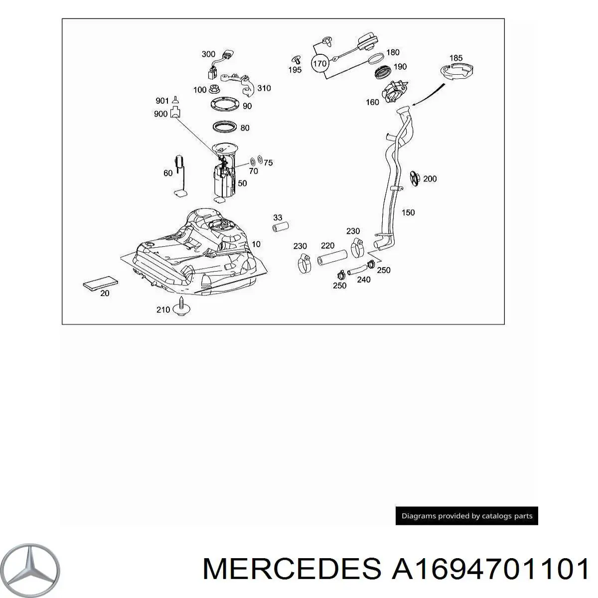 A1694701101 Mercedes бак паливний