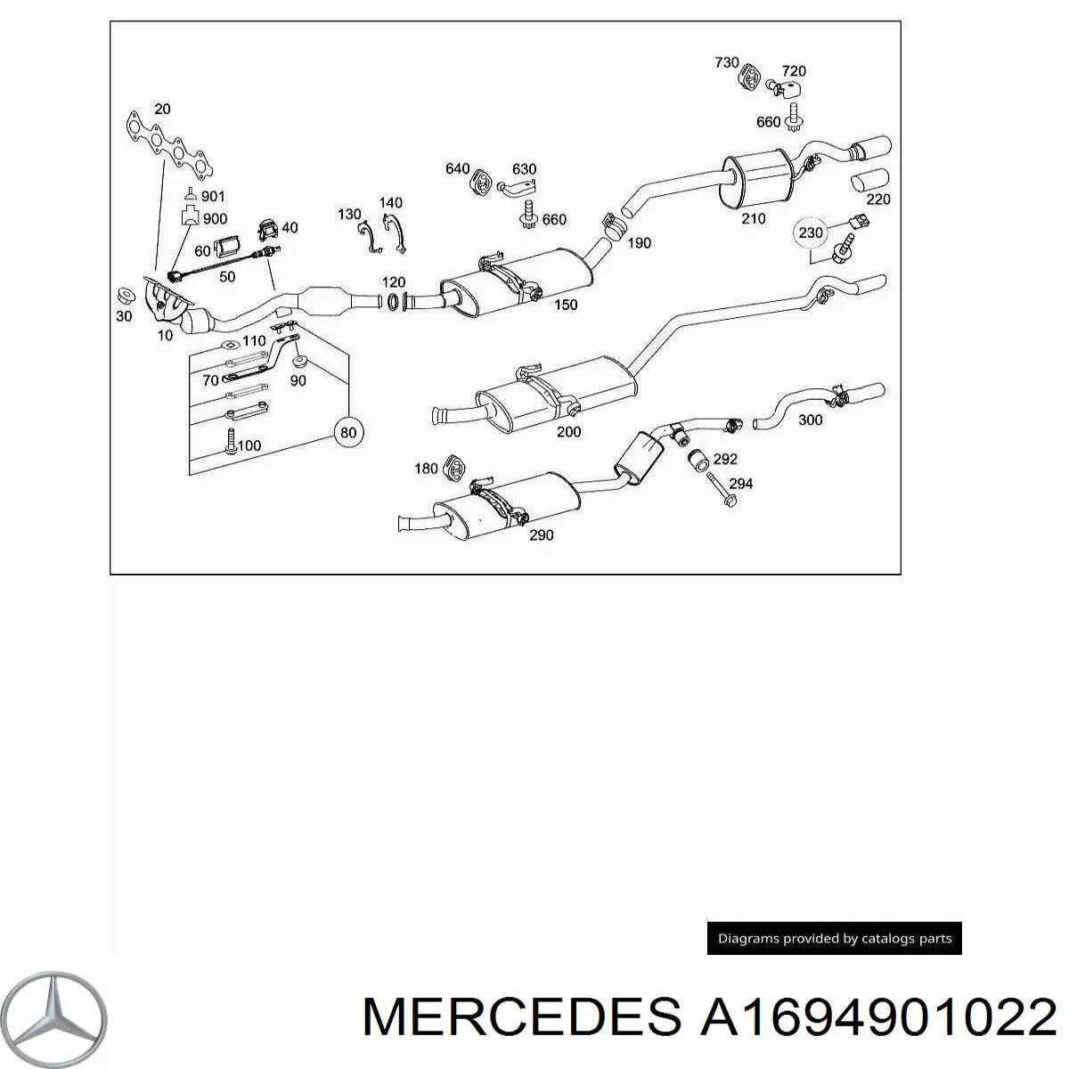 Купити A1694901022 Mercedes Вихлопна труба