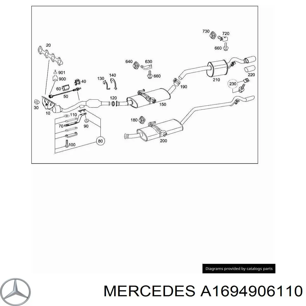 Вихлопна труба Mercedes A1694906110 ціна, від 56.24 USD