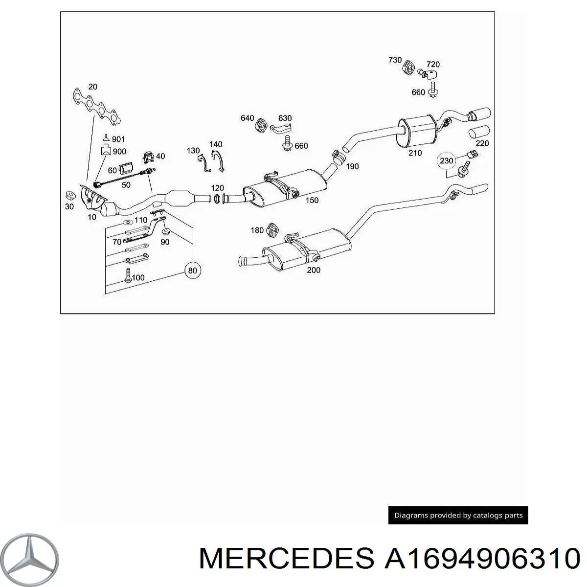 Купити A1694906310 Mercedes Вихлоп