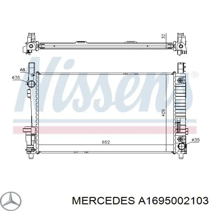 Радіатор основний Mercedes A1695002103 ціна, від 89.99 USD