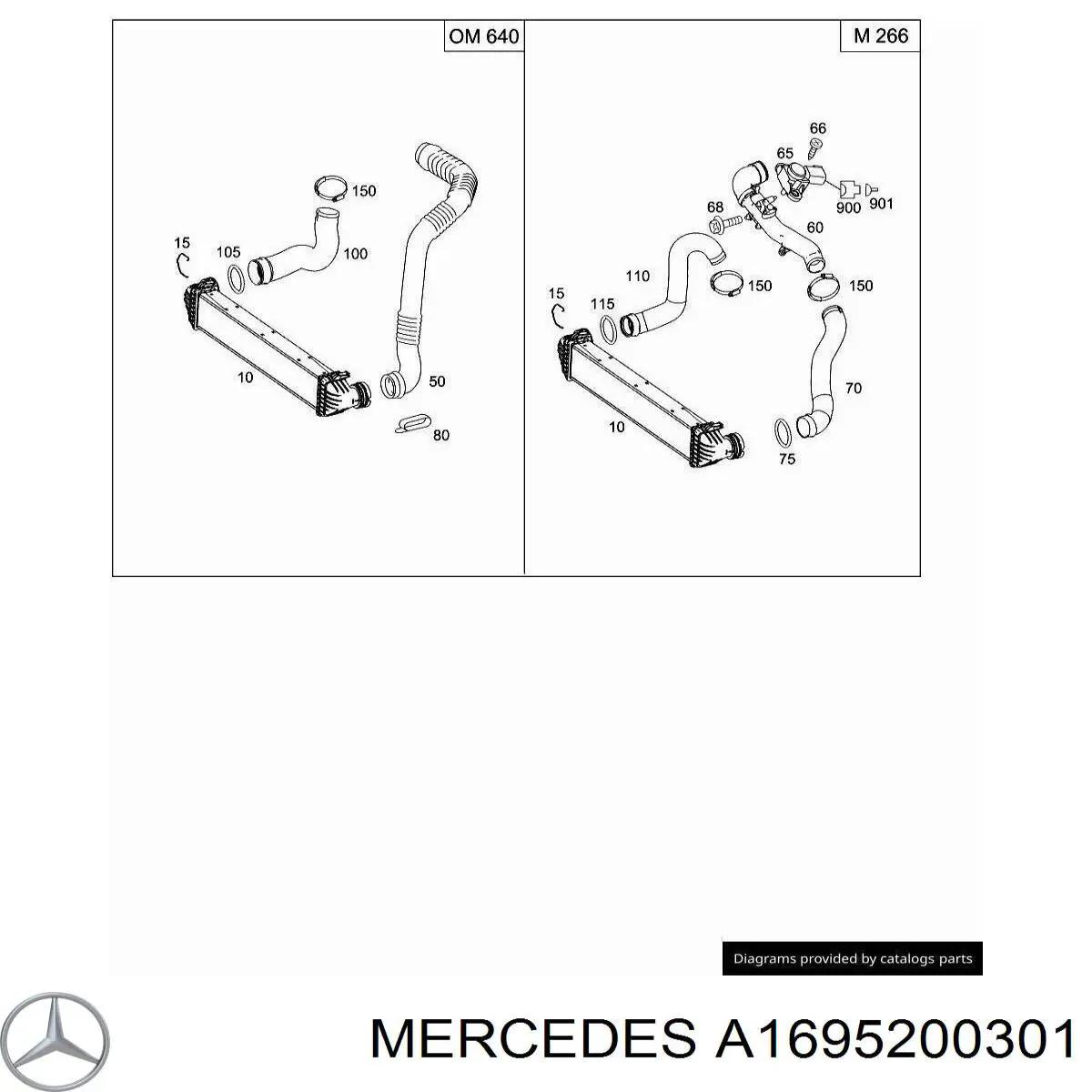 Купити A1695200301 Mercedes Шланг/патрубок интеркуллера
