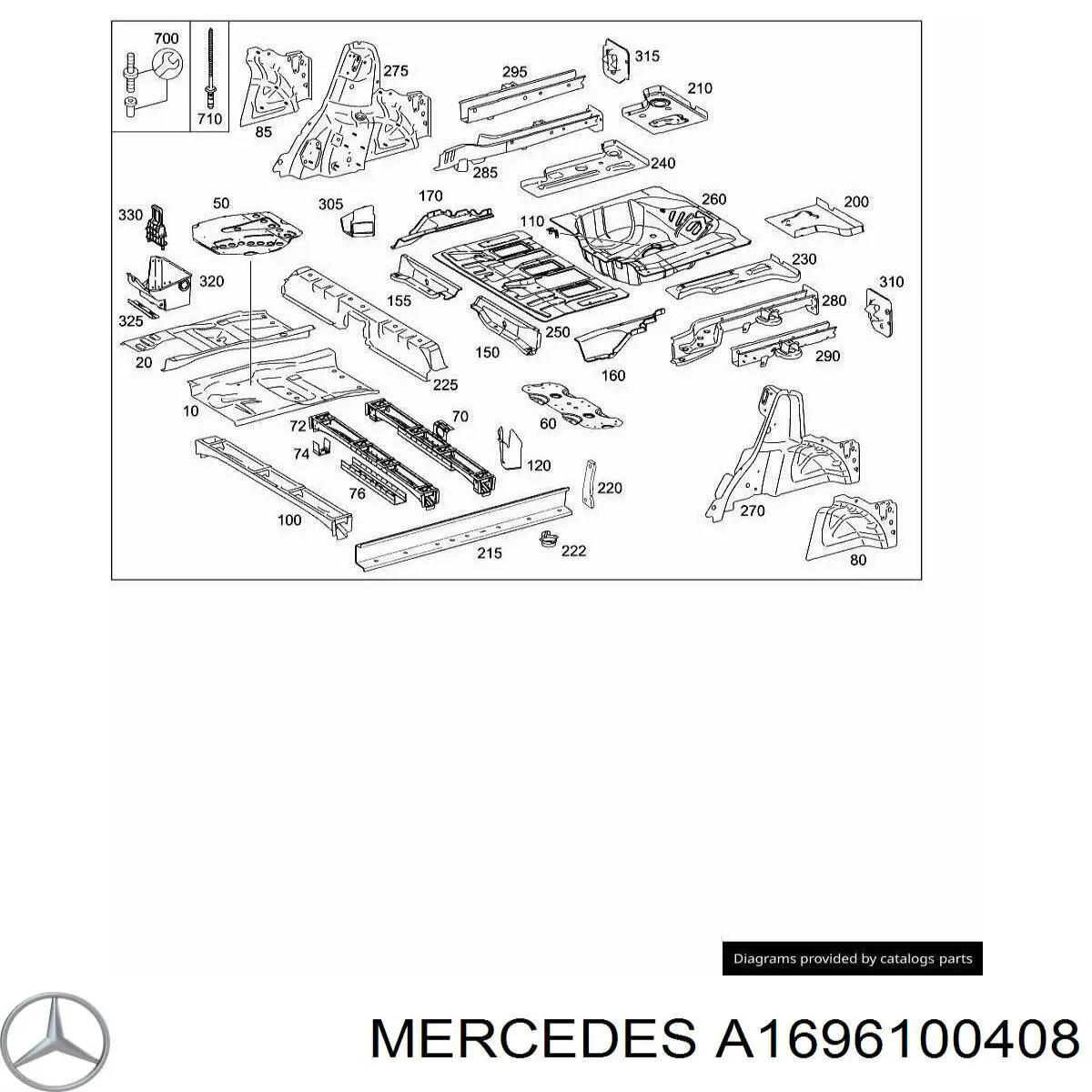 A1696100408 Mercedes Захист днища, лівий