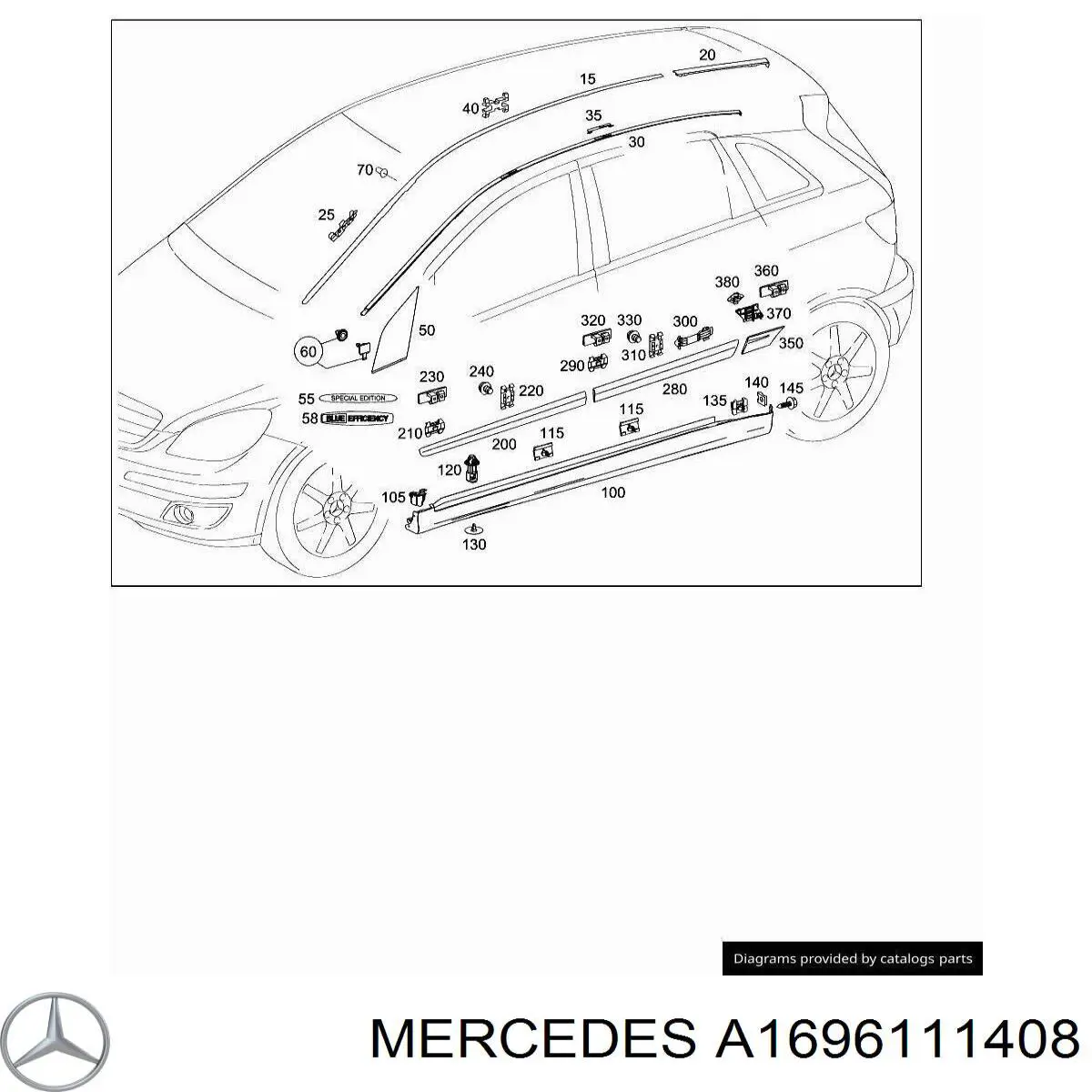 Купити A1696111408 Mercedes 