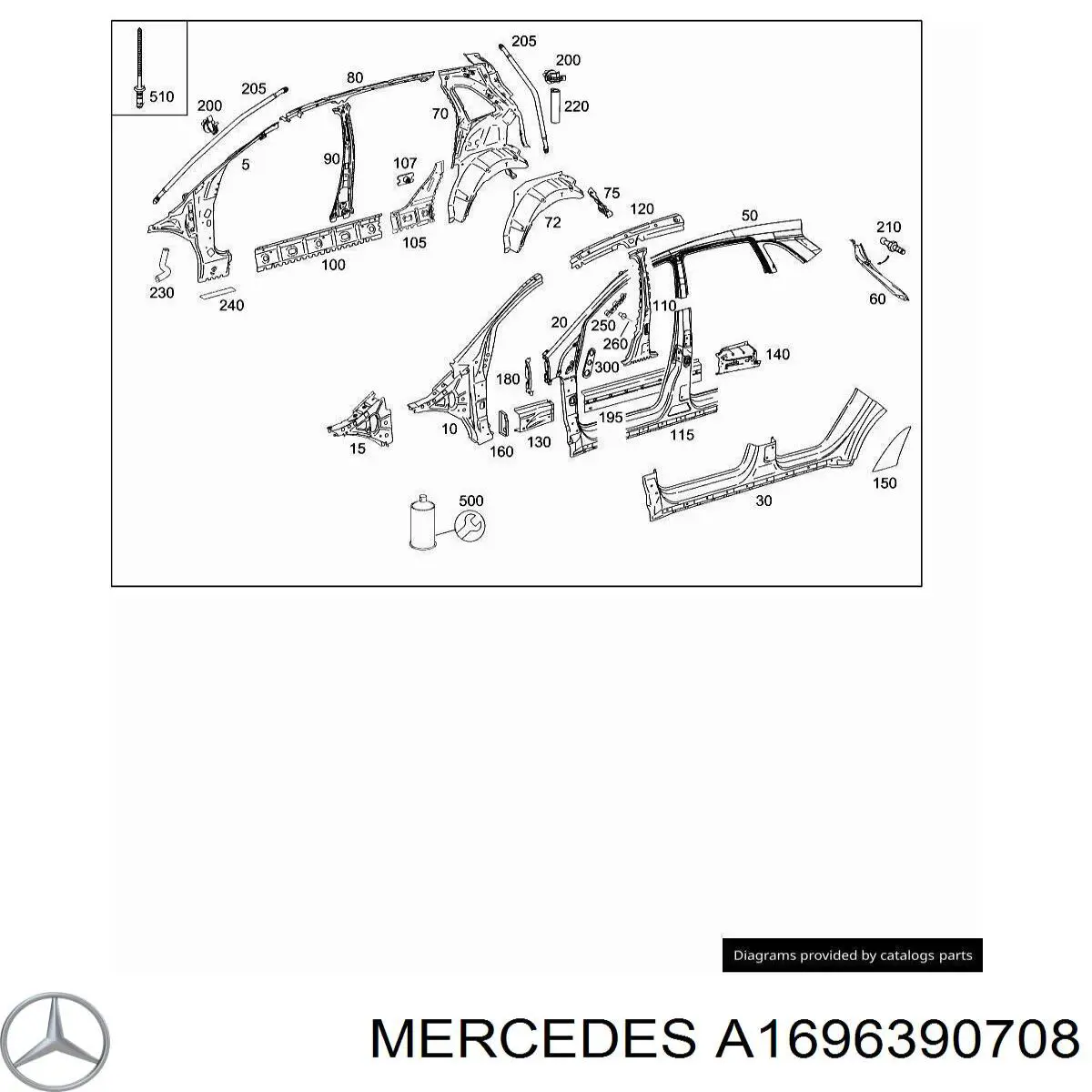 A1696390708 Mercedes Дверцята бензобака