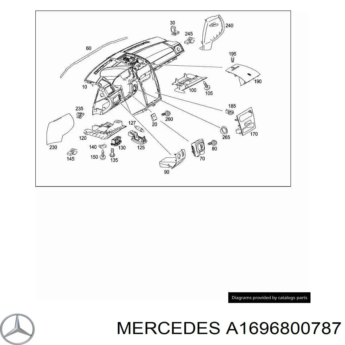  Mercedes A1696800787 ціна, від 98.67 USD