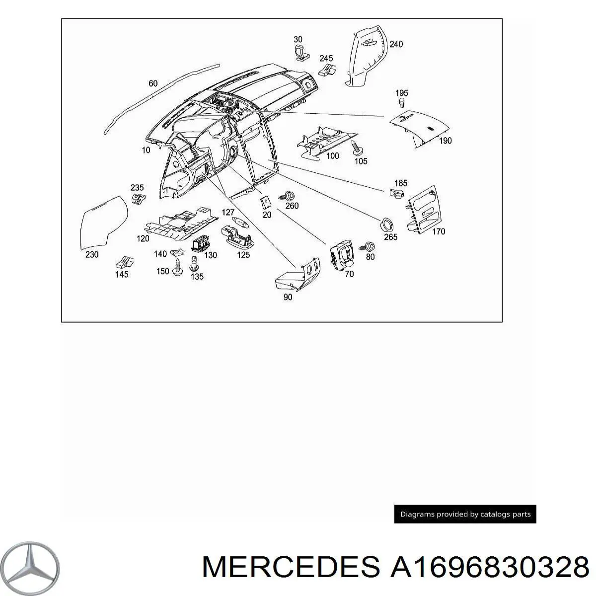  Mercedes A1696830328 ціна, від 19.00 USD