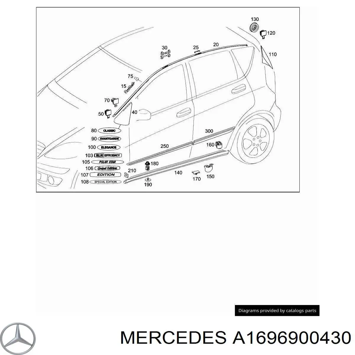  Mercedes A1696900430 ціна, від 29.26 USD