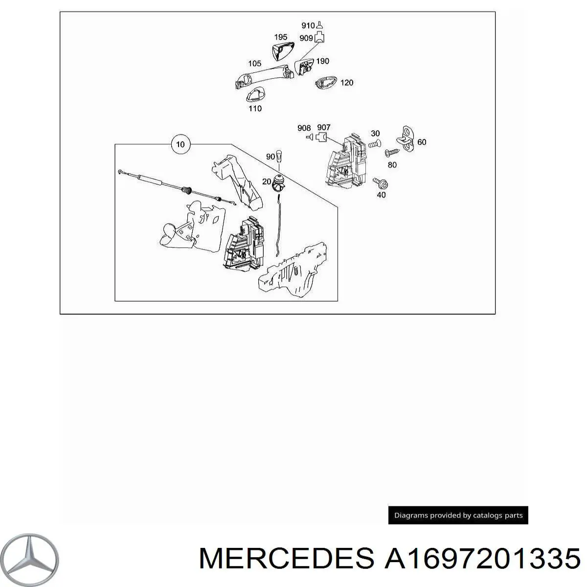 Купити A1697203535 Mercedes Замок задньої двері, лівої