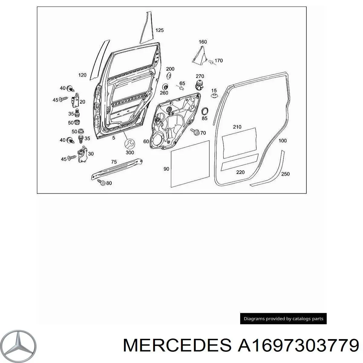 Купити A1697303779 Mercedes Механізм склопідіймача двері задньої, лівої