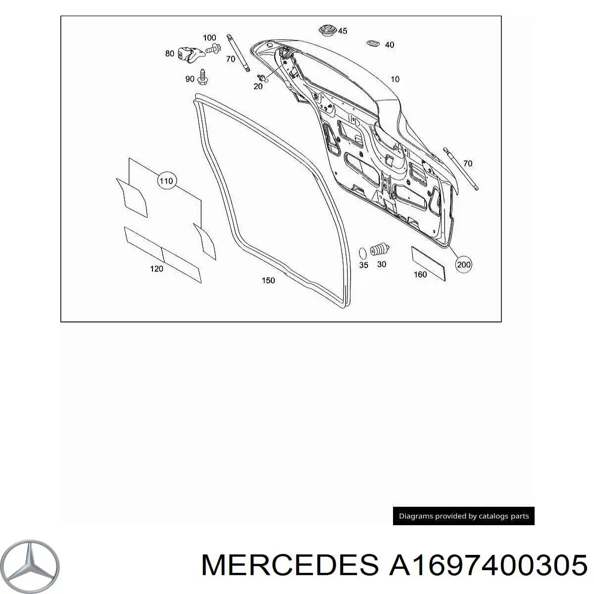 П'яті двері Mercedes A1697400905 ціна, від 95.02 USD