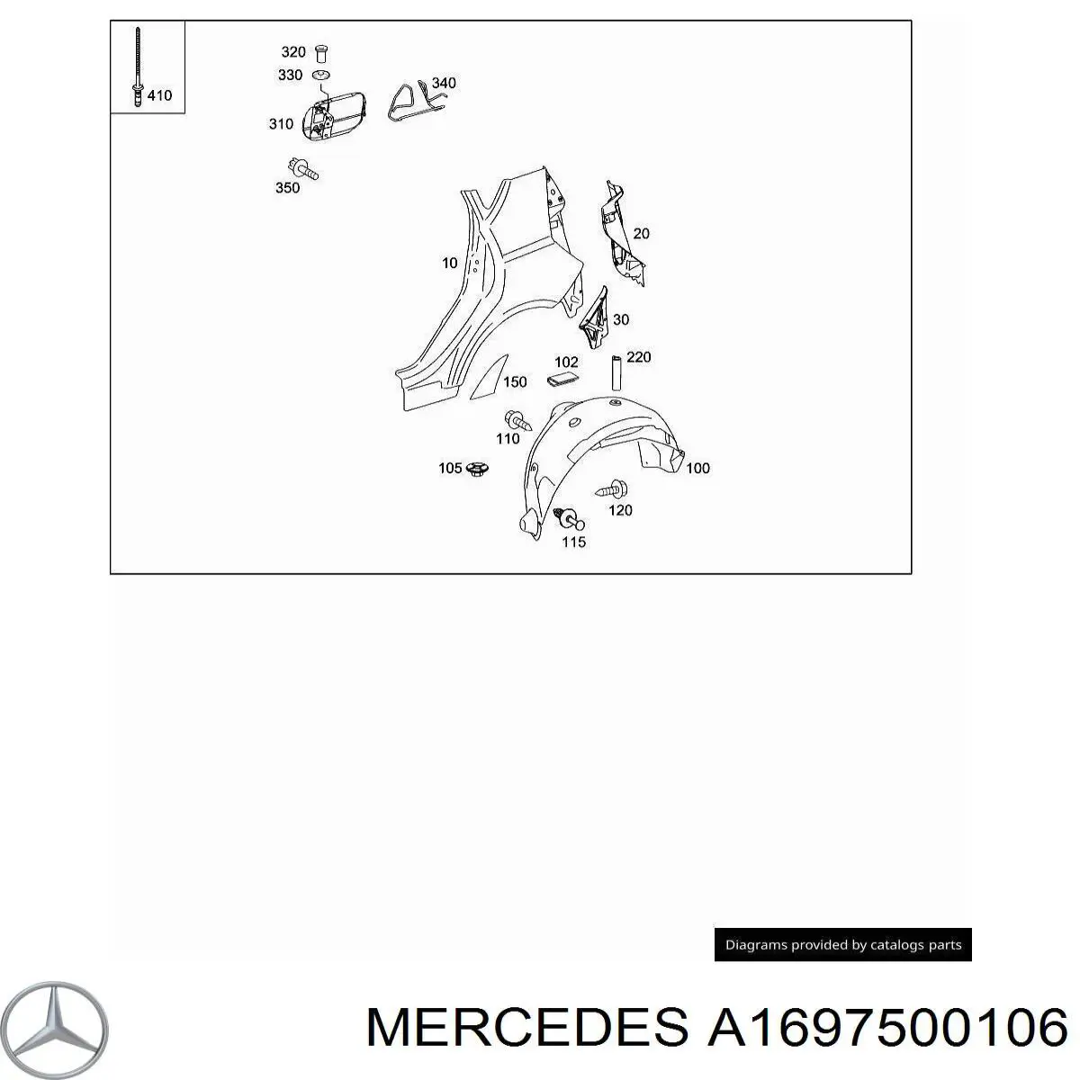 A1697500106 Mercedes Дверцята бензобака