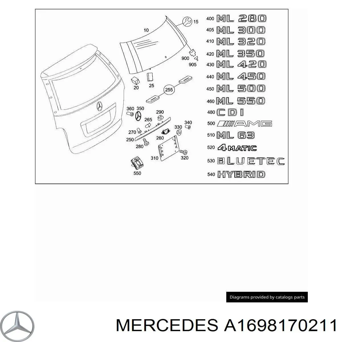 Купити A1698170211 Mercedes 