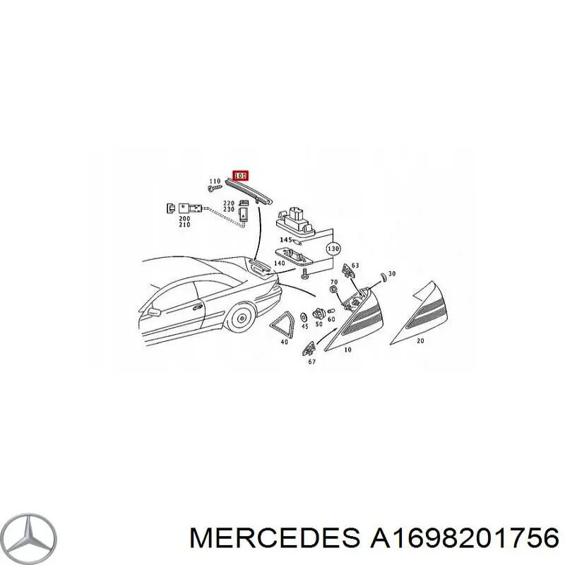 Купити A1698201756 Mercedes Ліхтар сигнальний