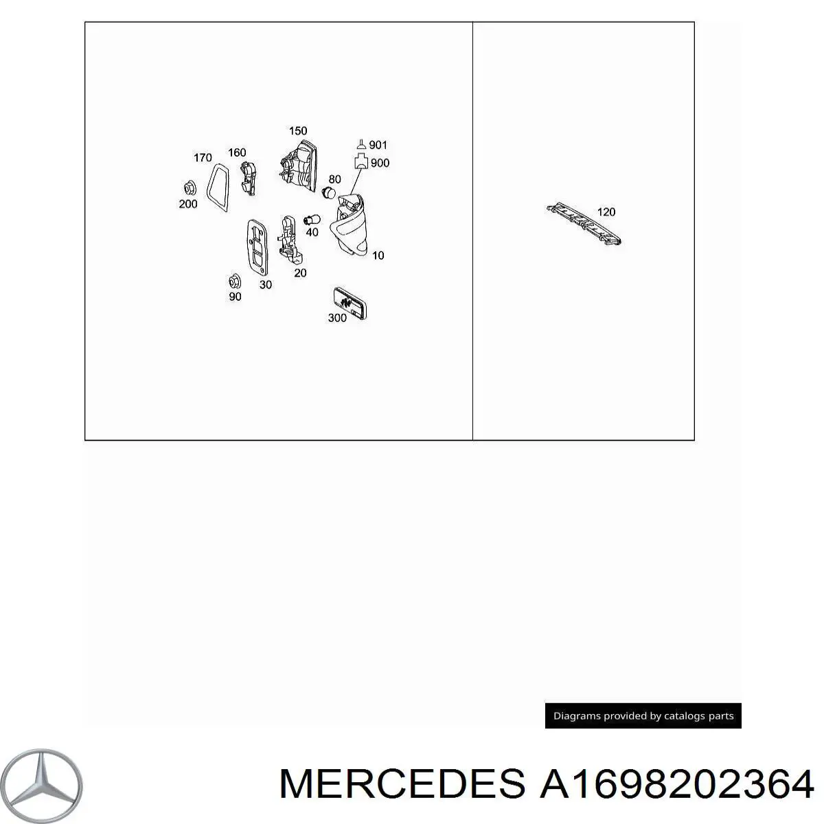 A1698202364 Mercedes Задній лівий зовнішній ліхтар