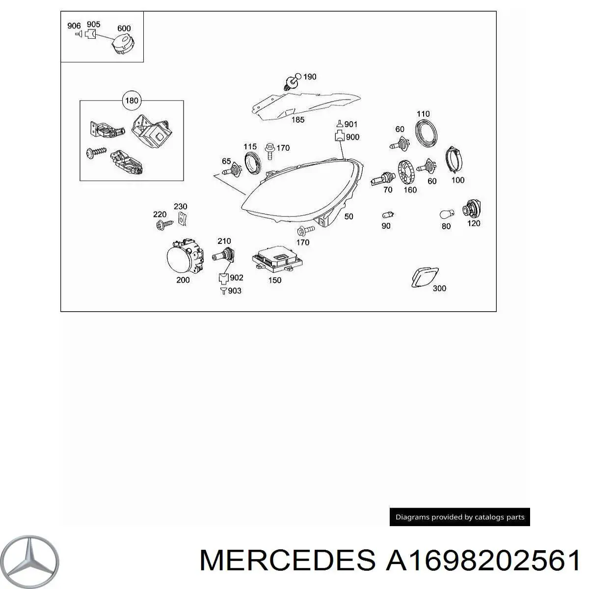 A1698202561 Mercedes Фара ліва передня