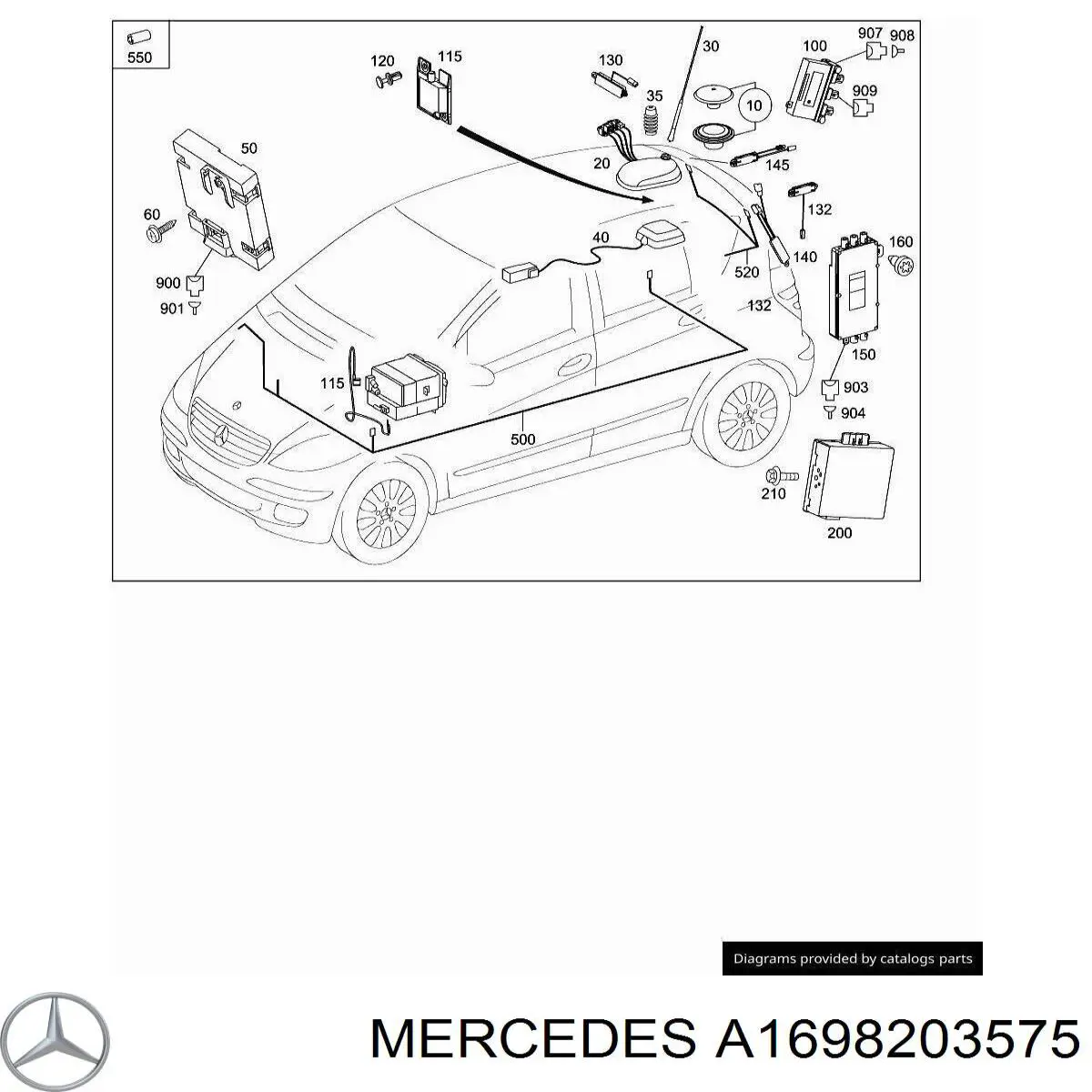 Антена Mercedes A1698203575 ціна, від 47.81 USD