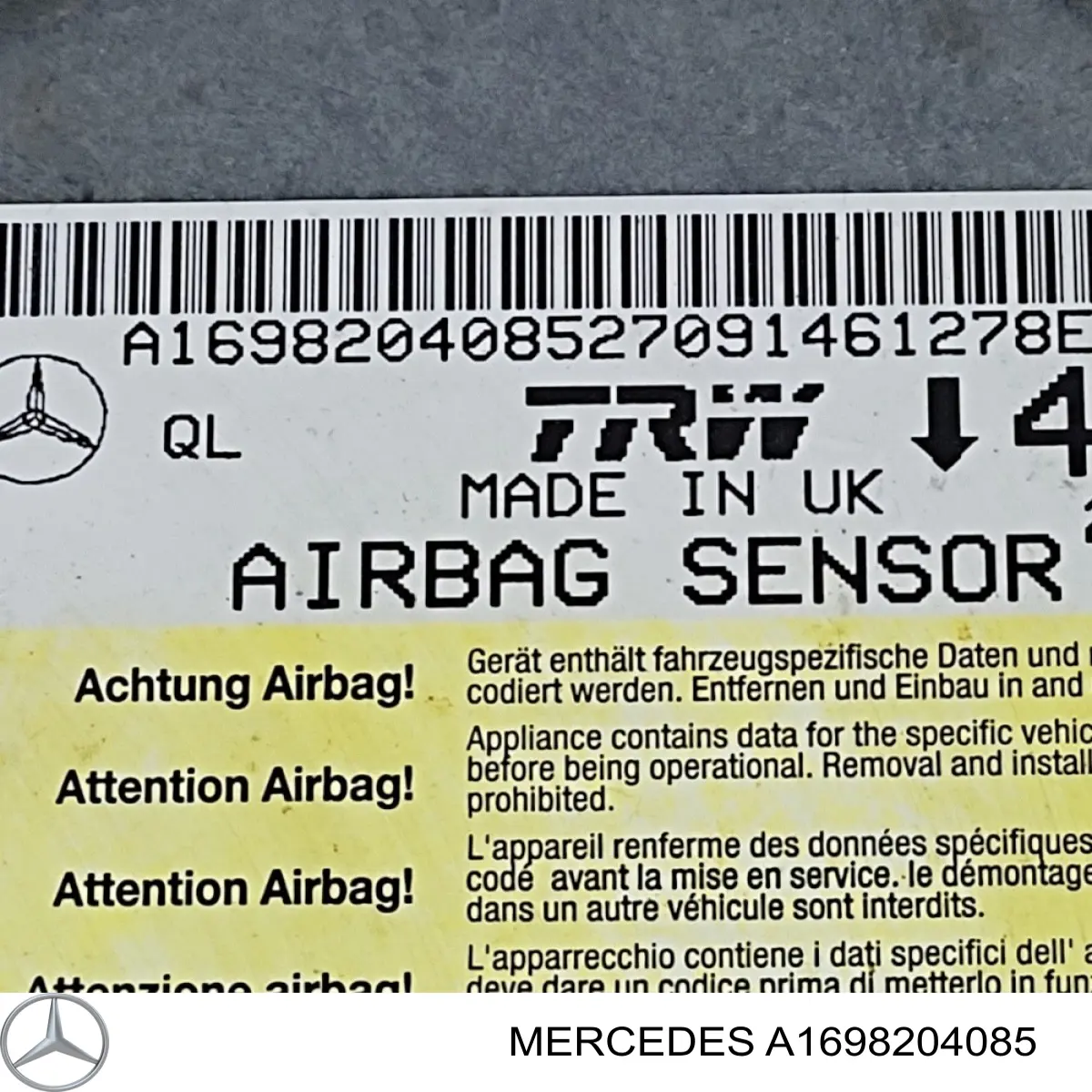 Купити A1698204085 Mercedes Модуль-процесор керування подушки безпеки