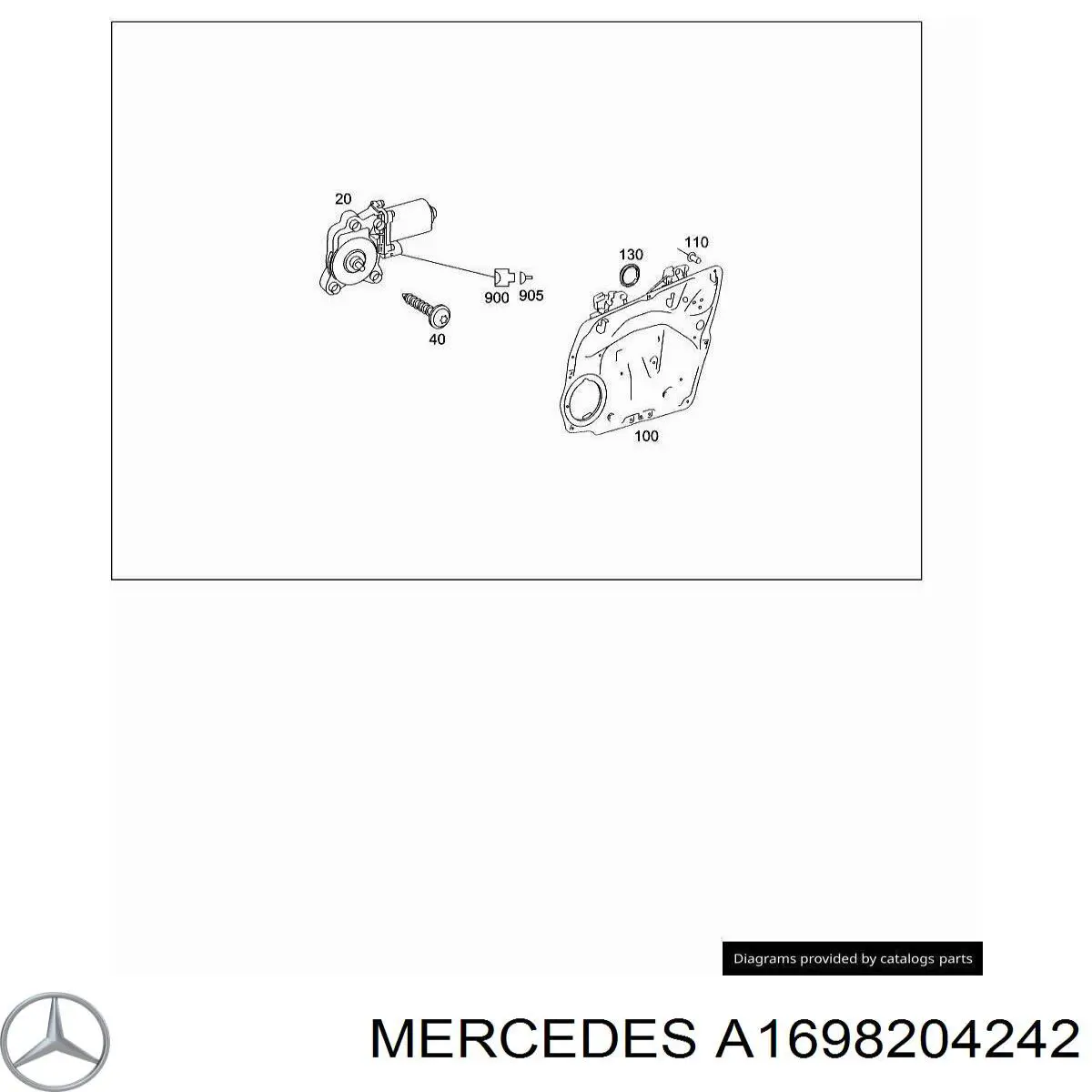 Купити A1698204242 Mercedes Двигун склопідіймача двері передньої, правої