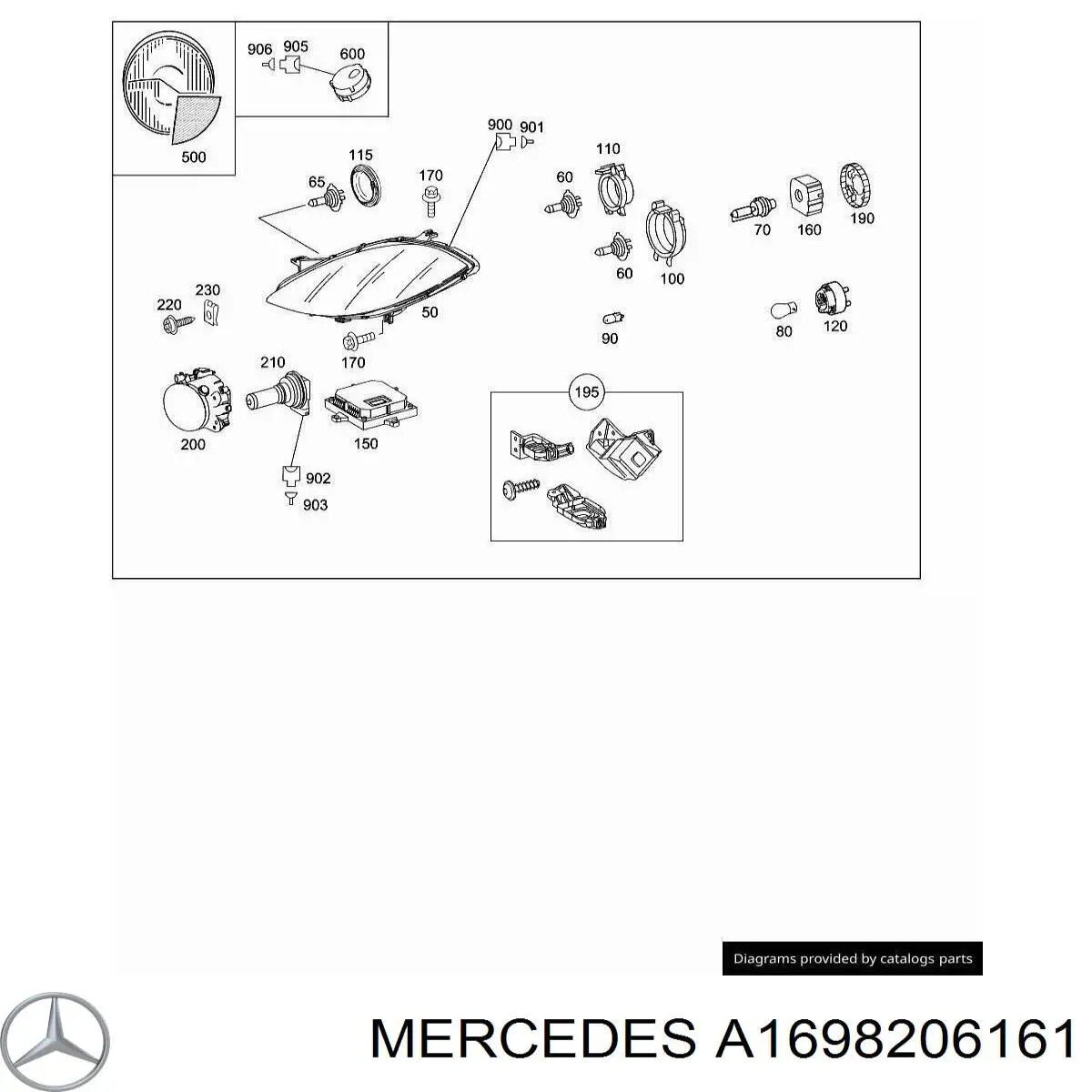 A1698206161 Mercedes Фара ліва передня