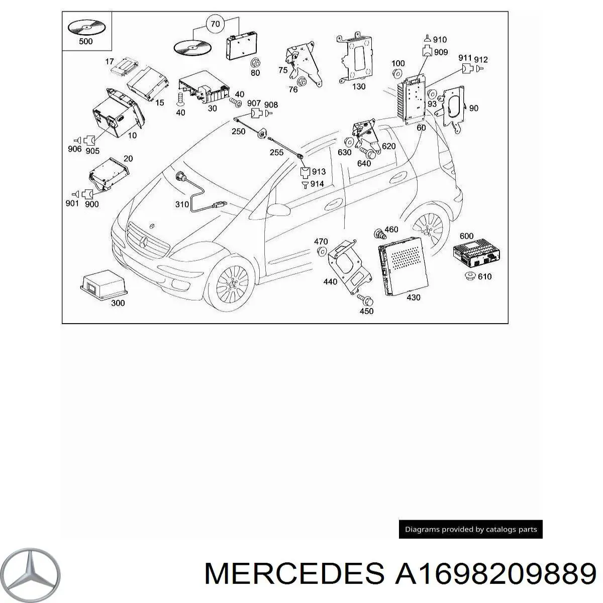 A1698209889 Mercedes Магнітола (радіо AM/FM)