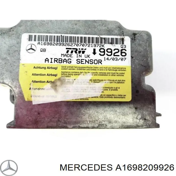 Купити A1698209926 Mercedes Модуль-процесор керування подушки безпеки