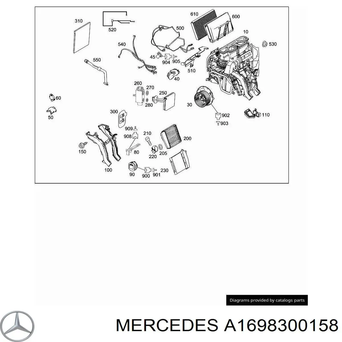 Купити A1698300158 Mercedes Радіатор опалювача салону