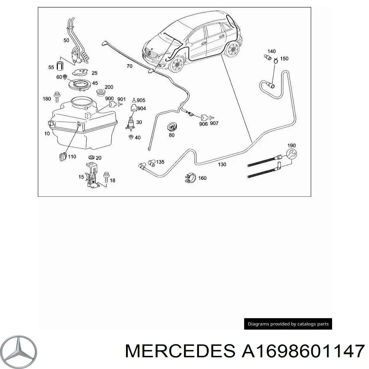 Форсунка омивача фари передньої, лівою Mercedes A1698601147 ціна, від 17.74 USD