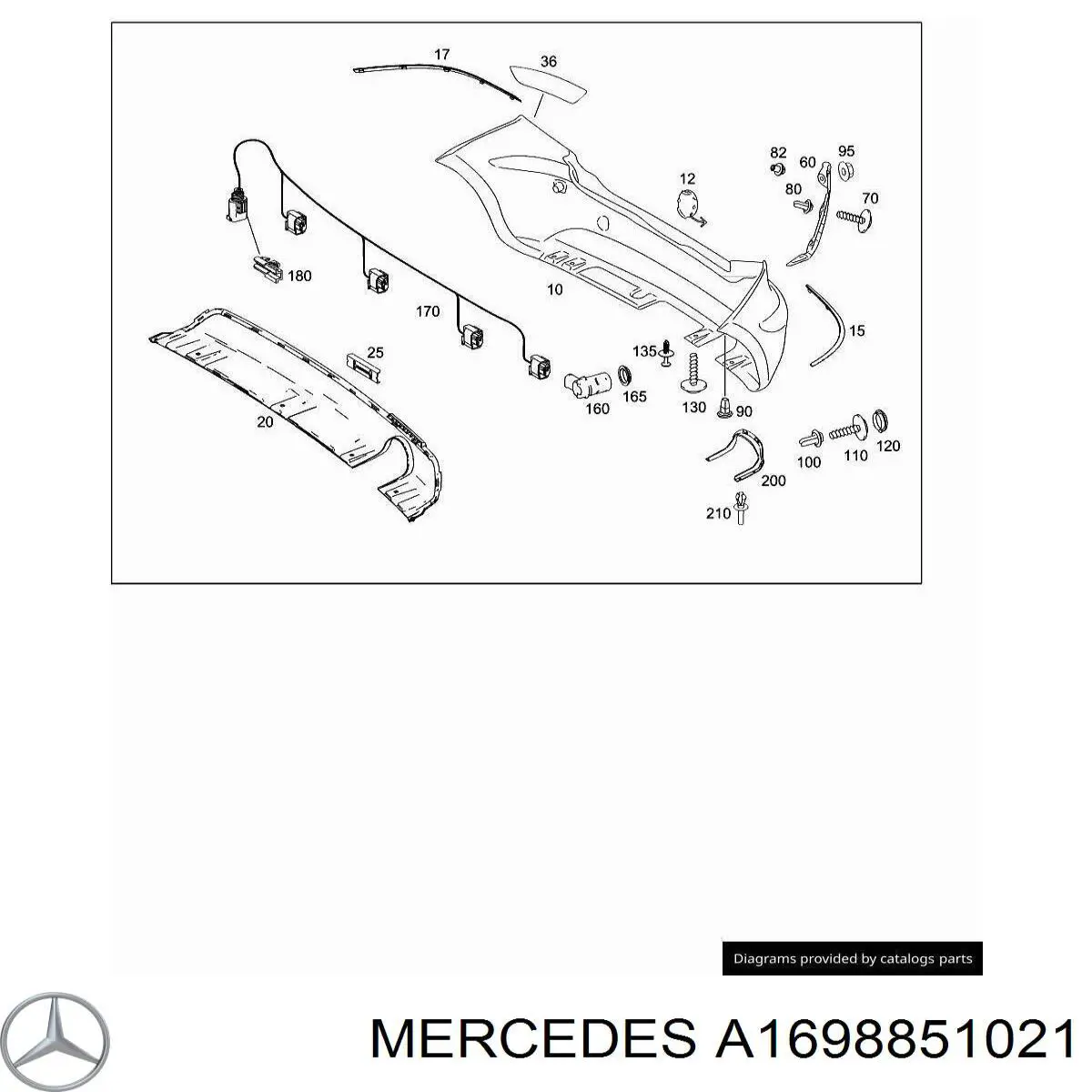  Mercedes A1698851021 ціна, від 71.40 USD