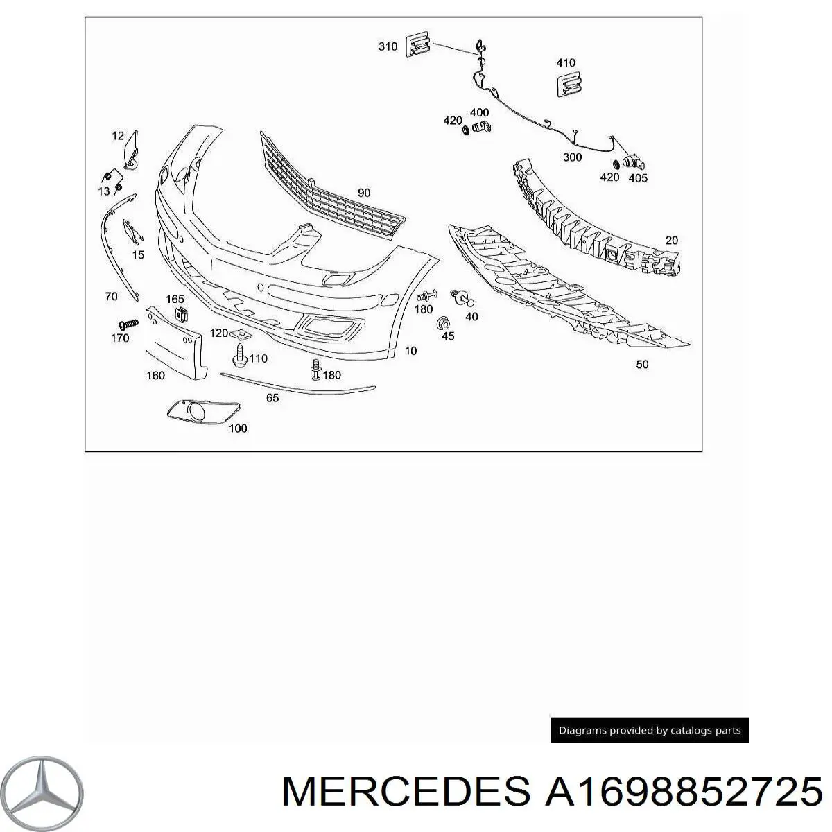 Бампер на авто Mercedes A1698852725 ціна, від 88.41 USD