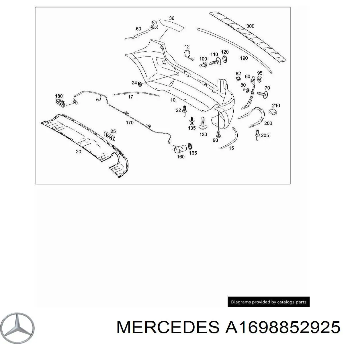 Задній бампер A1698852925 Mercedes