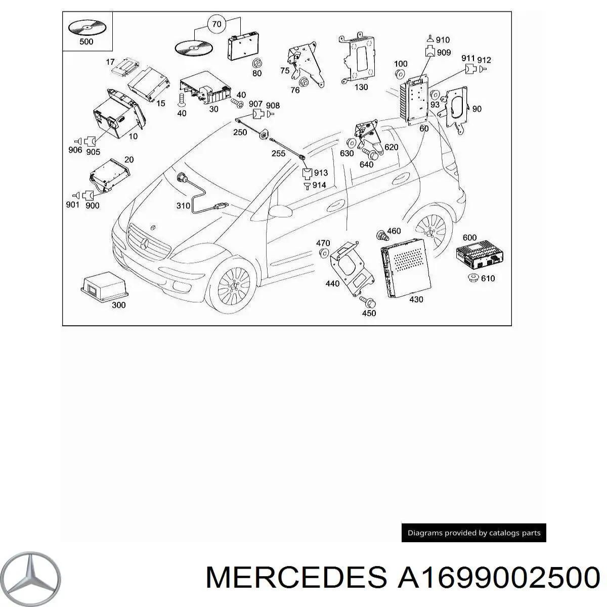 Блок керування мультимедійний Mercedes A1699002500 ціна, від 194.69 USD