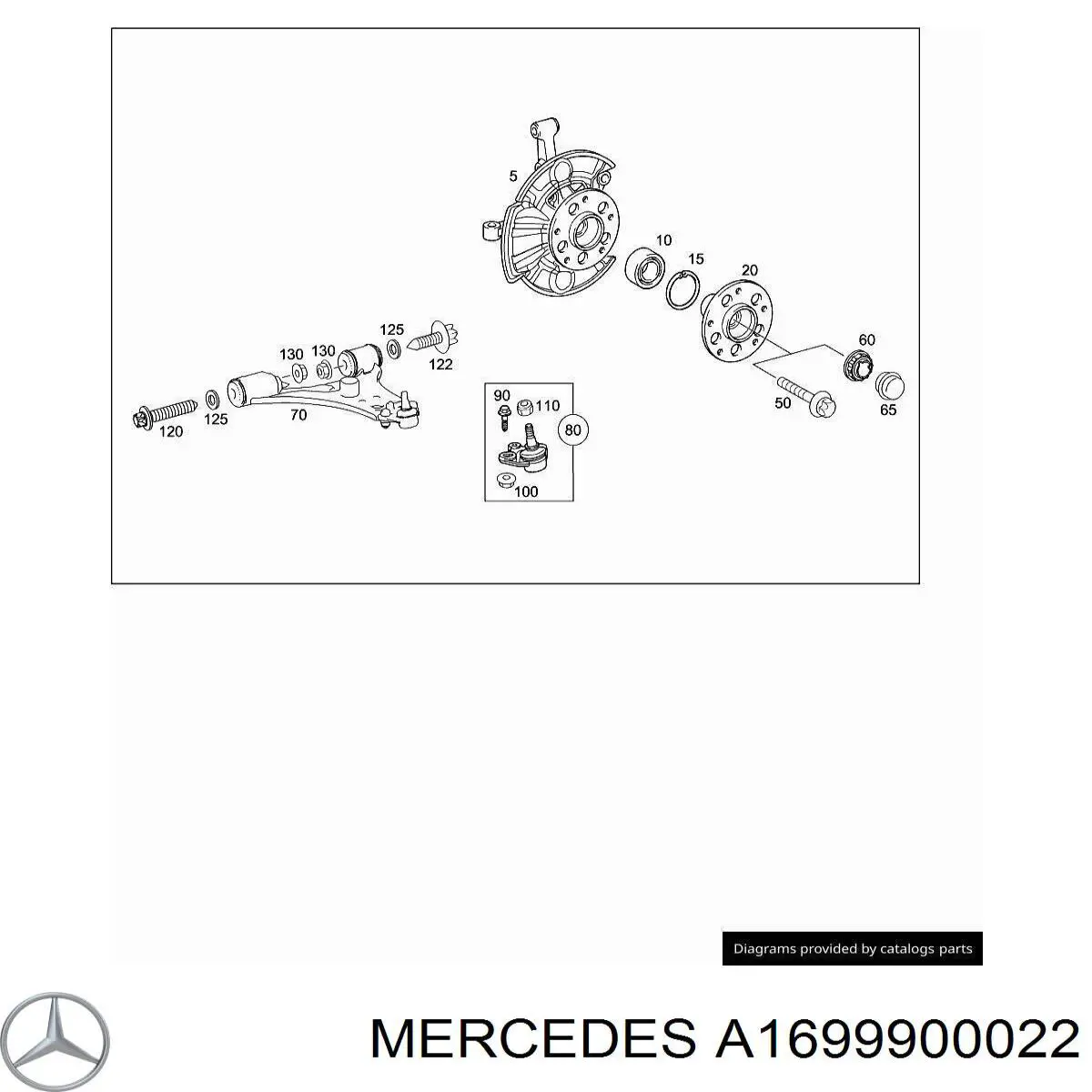 A1699900022 Mercedes Болт переднього важеля, нижнього