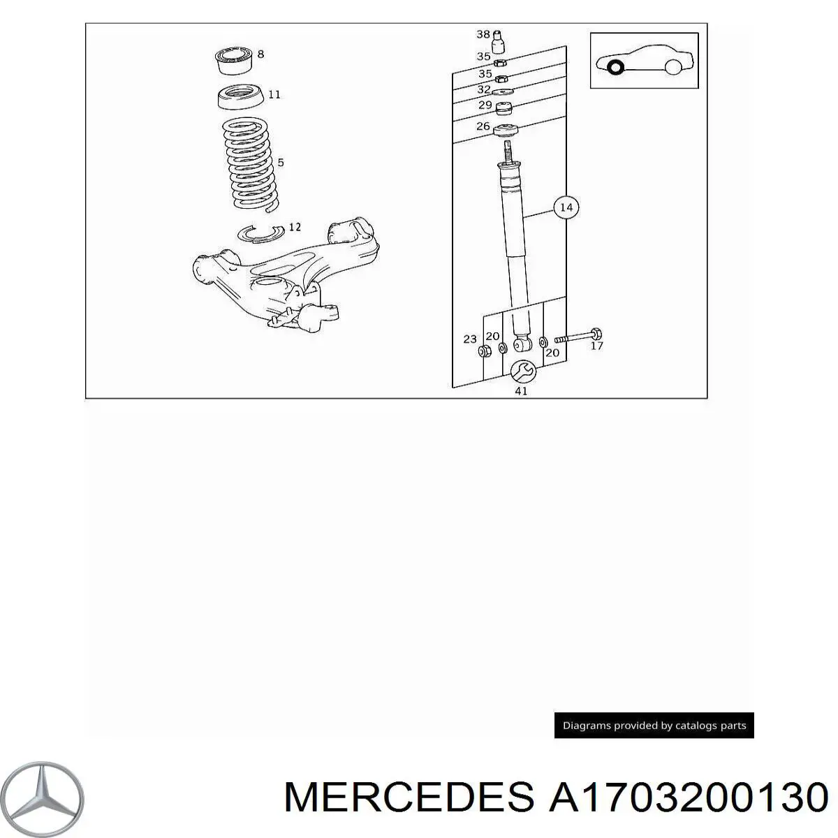 Купити A1703200130 Mercedes Амортизатор передньої підвіски