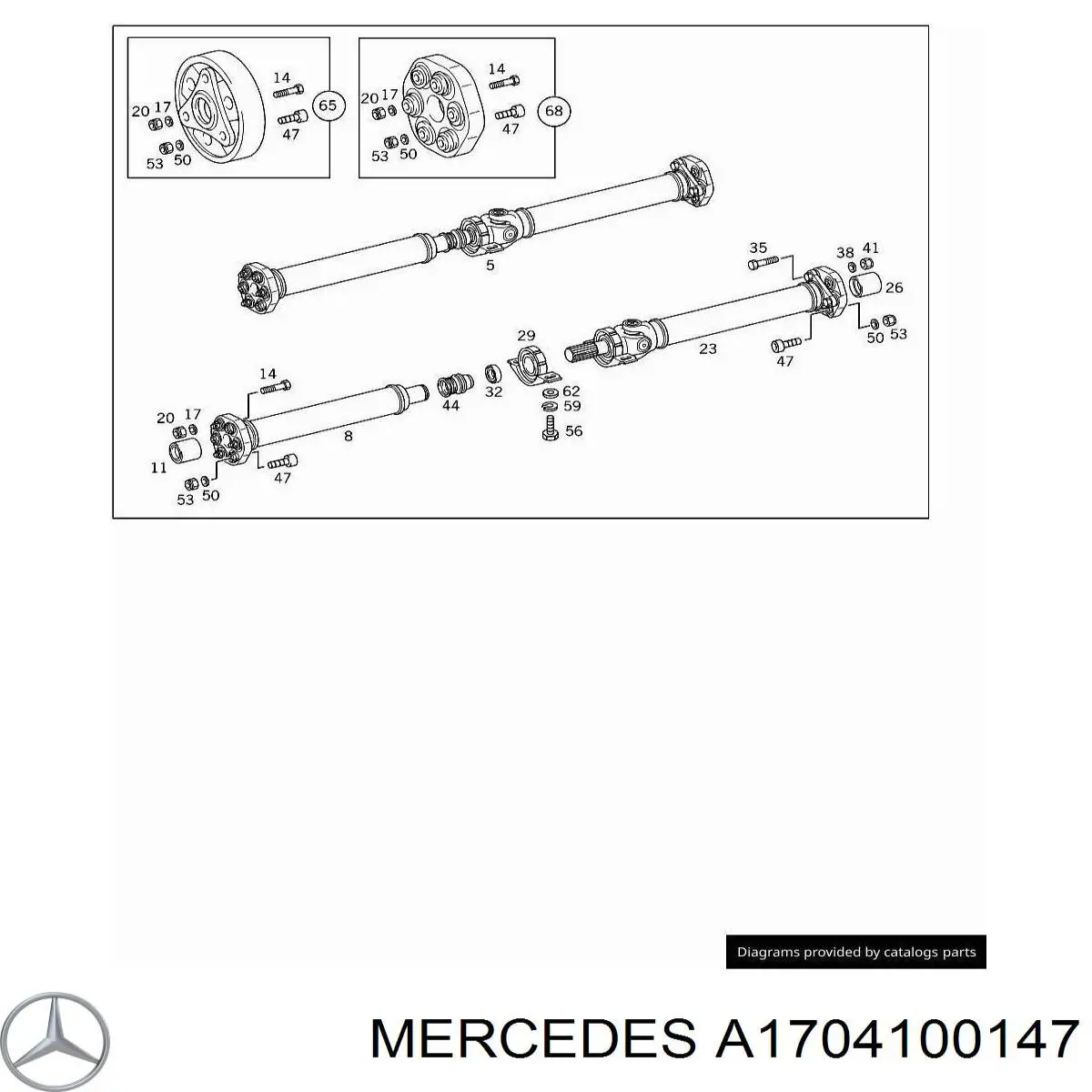 Карданний шарнір Mercedes A1704100147 ціна, від 248.87 USD