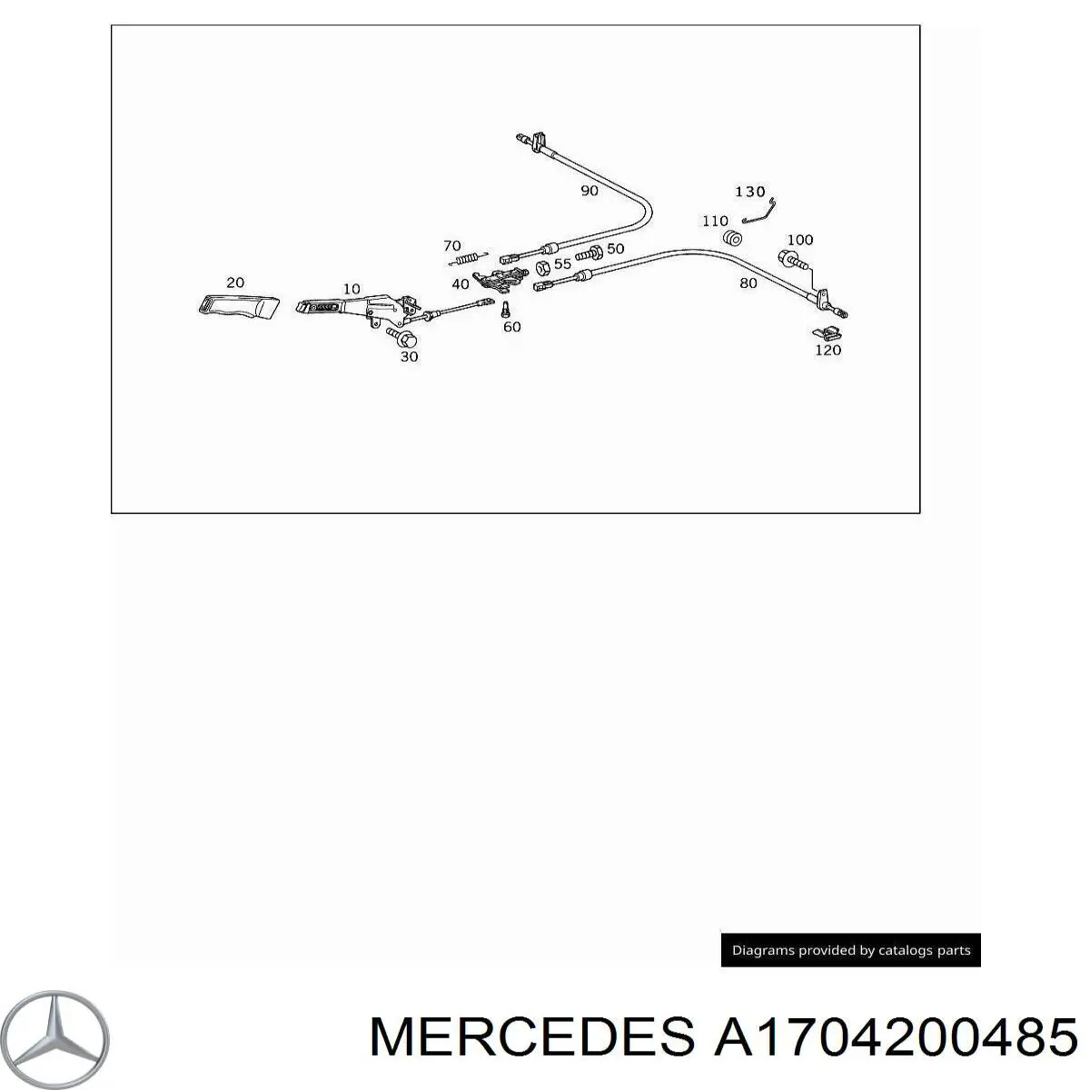 A1704200485 Mercedes Трос ручника задній правий