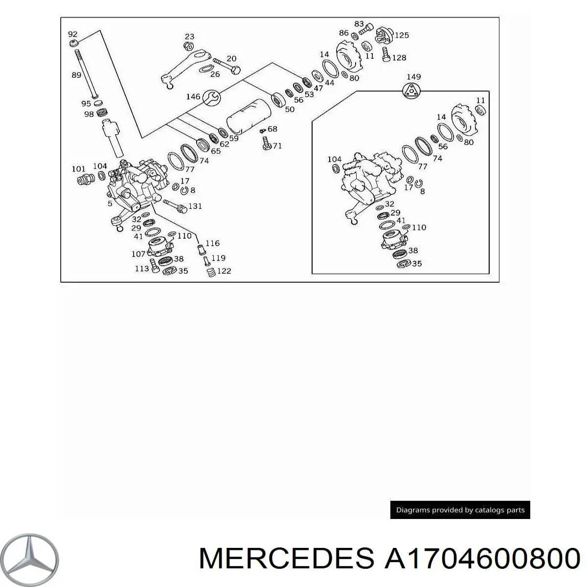 A1704600800 Mercedes Рейковий рульовий механізм