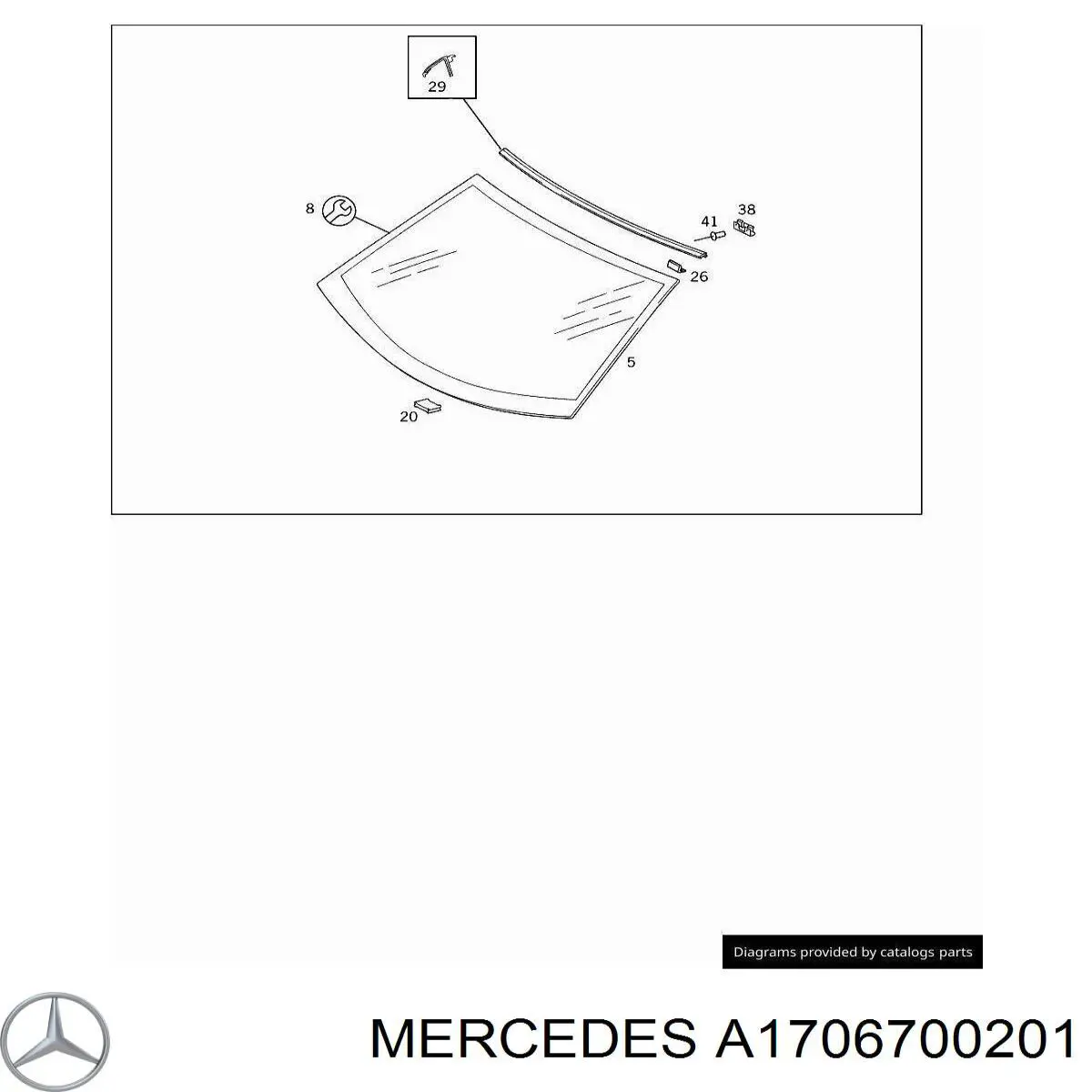 Автоскло Mercedes A1706700201 ціна, від 157.92 USD