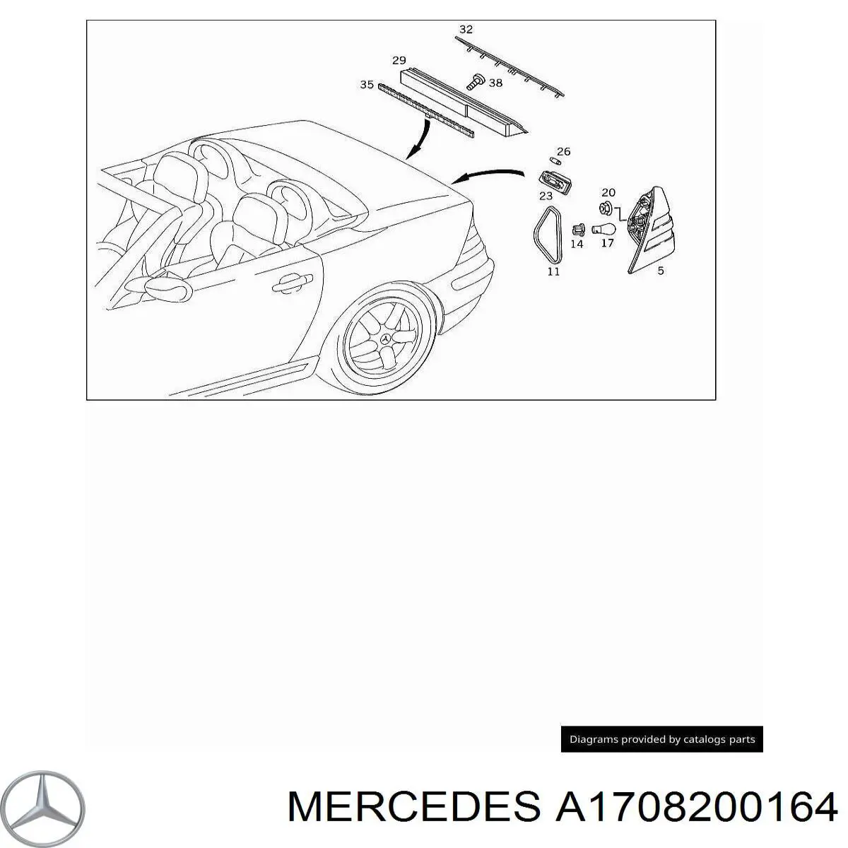 Купити A1708200164 Mercedes Лівий стоп