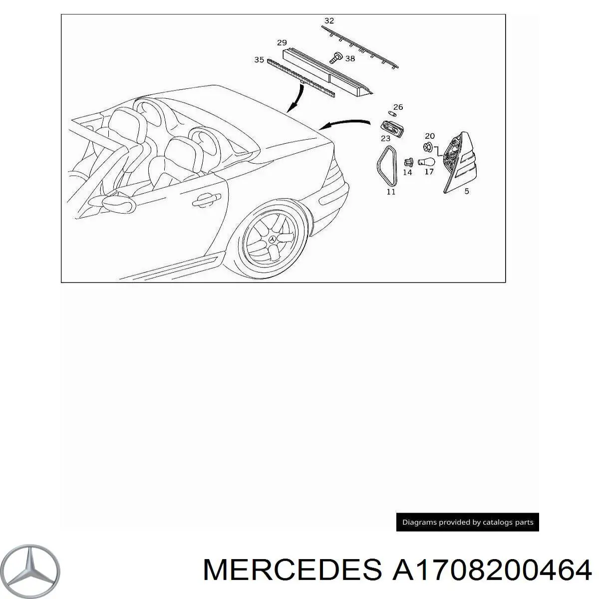 Купити A1708200464 Mercedes Задня права фара