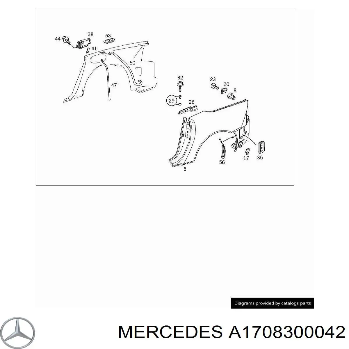 Люк б/бака Mercedes A1708300042 ціна, від 2.48 USD