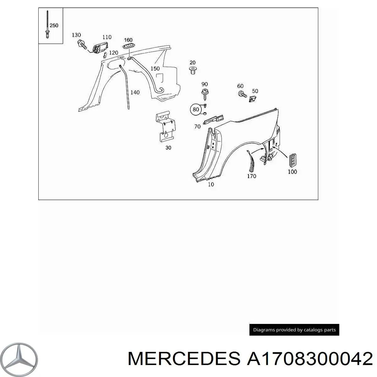 A1708300042 Mercedes Дверцята бензобака